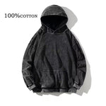 100% Cotton Black Acid Hoodies