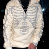 Y2K Rhinestone Skeleton Zip Up