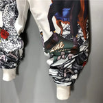 Fashion Men Harem Joggers Patchwork Elastic Drawstring Street Hip Hop Pants Printed Japanese Streetwear Harajuku