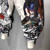 Fashion Men Harem Joggers Patchwork Elastic Drawstring Street Hip Hop Pants Printed Japanese Streetwear Harajuku