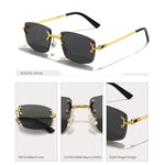 CATERSIDE Blue Gradient Metal Sunglasses