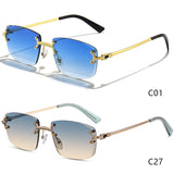 CATERSIDE Blue Gradient Metal Sunglasses