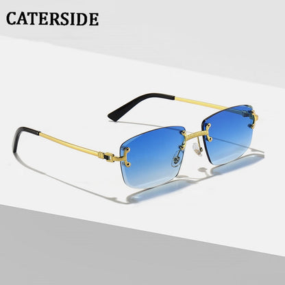 CATERSIDE Blue Gradient Metal Sunglasses