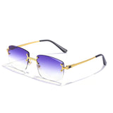 CATERSIDE Blue Gradient Metal Sunglasses