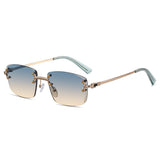 CATERSIDE Blue Gradient Metal Sunglasses