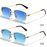 CATERSIDE Blue Gradient Metal Sunglasses