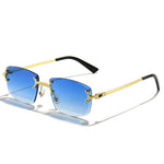 CATERSIDE Blue Gradient Metal Sunglasses