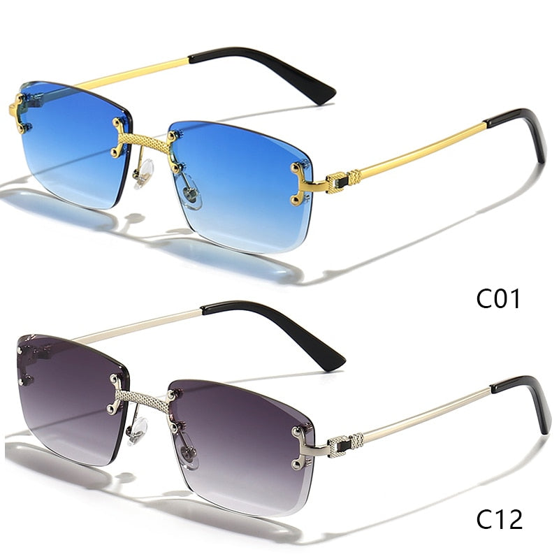 CATERSIDE Blue Gradient Metal Sunglasses