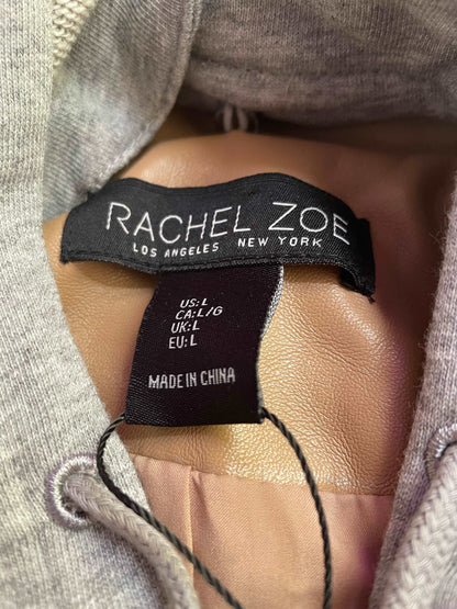 Rachel Zoe Faux Leather Camel Blazer Hoodie Size L