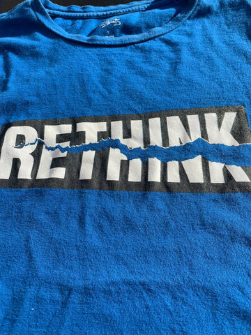 "Rethink" Large Blue Shirt