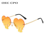 Rimless Heart Shape Sunglasses