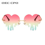 Rimless Heart Shape Sunglasses