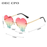 Rimless Heart Shape Sunglasses