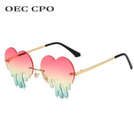 Rimless Heart Shape Sunglasses