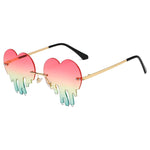 Rimless Heart Shape Sunglasses