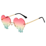 Rimless Heart Shape Sunglasses